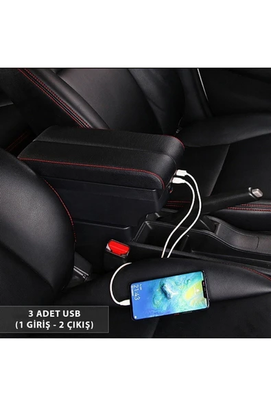 Velonova Volkswagen Golf 5 Sürgülü Kolçak Kol Dayama 2 Adet USB Lİ Araca Özel Delmesiz Vidasız Montaj - 7
