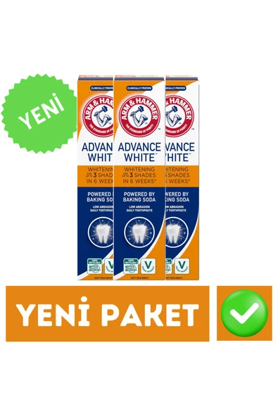 3 Tona Kadar Beyazlatıcı Diş Macunu Advance White 75 ml Yeni Ambalaj 3 Adet