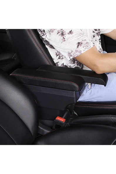 Velonova Opel Corsa D 2006-2014 Sürgülü Kolçak Kol Dayama 2 Adet USB Lİ Araca Özel Delmesiz Vidasız Montaj - 6