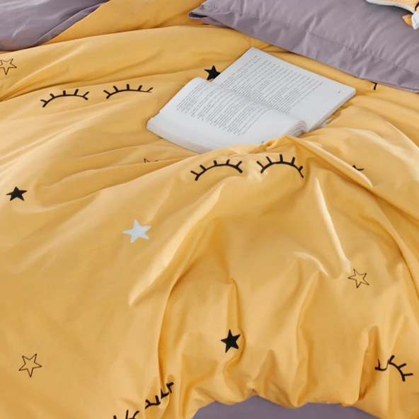 Upstyle Nevresim Takımı Çift Kişilik Baskılı Dide Sarı - Resim 2