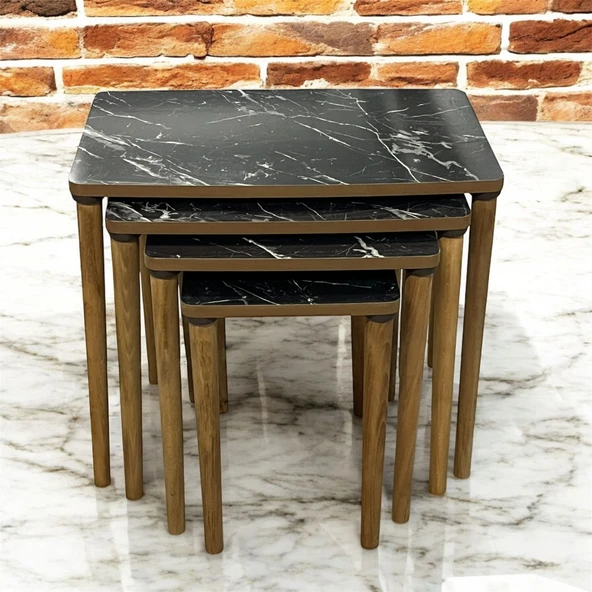 ES zigon sehpa 4 lü ahşap ayak klasik - 10