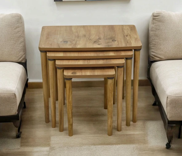 ES zigon sehpa 4 lü ahşap ayak klasik