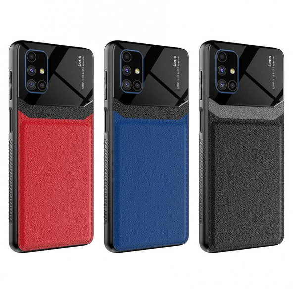 Galaxy M51 Kılıf Zore Emiks Deri Görünümlü Kılıf - Resim 5