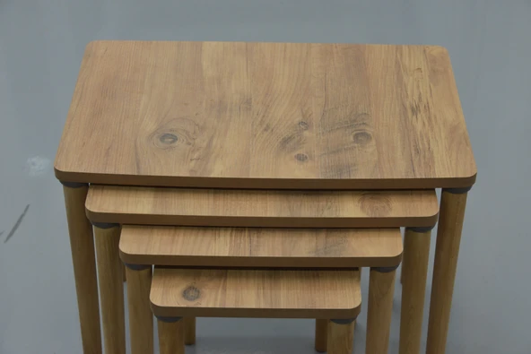 ES zigon sehpa 4 lü ahşap ayak klasik - 4