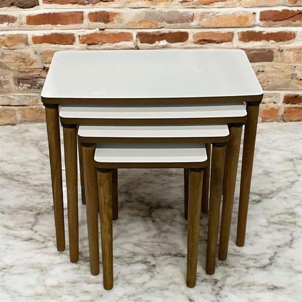 ES zigon sehpa 4 lü ahşap ayak klasik - 8