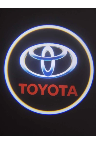 61AVM   TOYOTA LOGOLU MESAFE VE IŞIK SENSÖRLÜ PİLLİ KAPI ALTI LED LOGO - ASLAN LOGOLU -