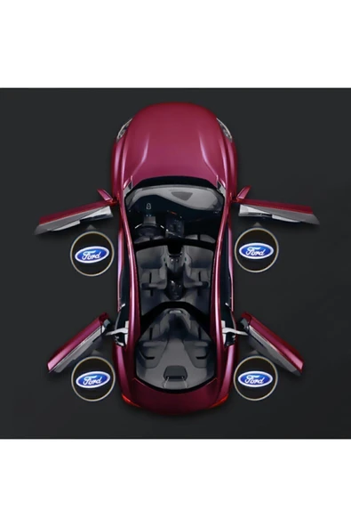 fırsatlar burada   Ford 2 Adet Araçları Için Pilli Yapıştırmalı Mesafe Sensörlü Kapı Altı Led Logo / Projektör