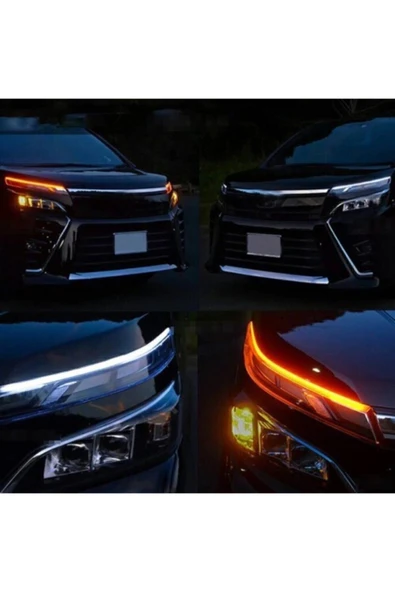 FESAN   Far Üstü Kayar Sinyalli Led Gündüz Farı Şerit Lamba Takımı 60 cm - 4