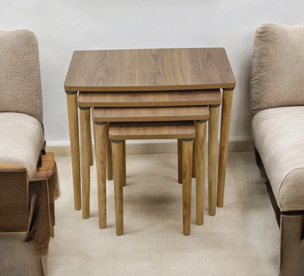 ES zigon sehpa 4 lü ahşap ayak klasik - 2