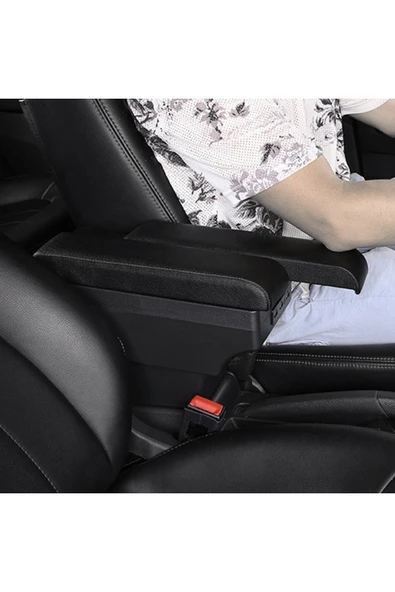 Velonova Renault Clio 4 2007-2016 Sürgülü Kolçak Kol Dayama 2 Adet USB Lİ Araca Özel Delmesiz Vidasız Montaj - 7