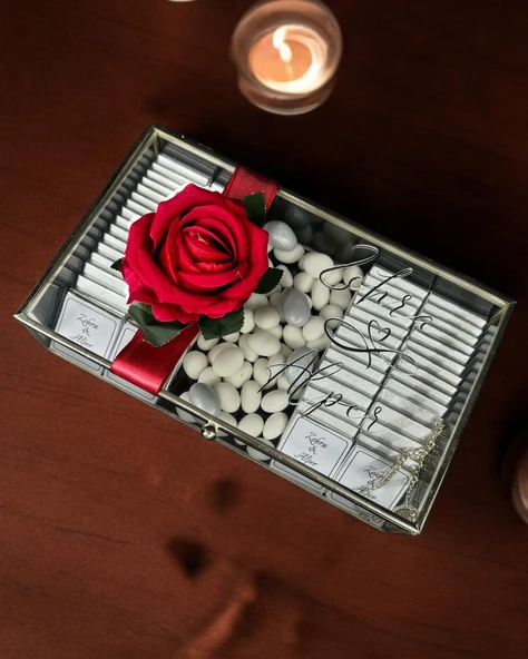 Glow Kız İsteme Çikolata ve Kız İsteme Çiçeği Seti gümüş - 3