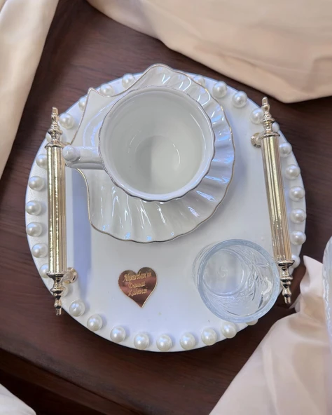 Heavenly Gold İncili Söz Nişan Tepsisi  BRONZ - 4