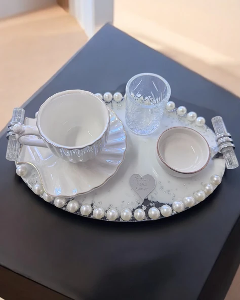 Jubilation Gümüş İncili Söz Nişan Tepsisi gümüş - 4