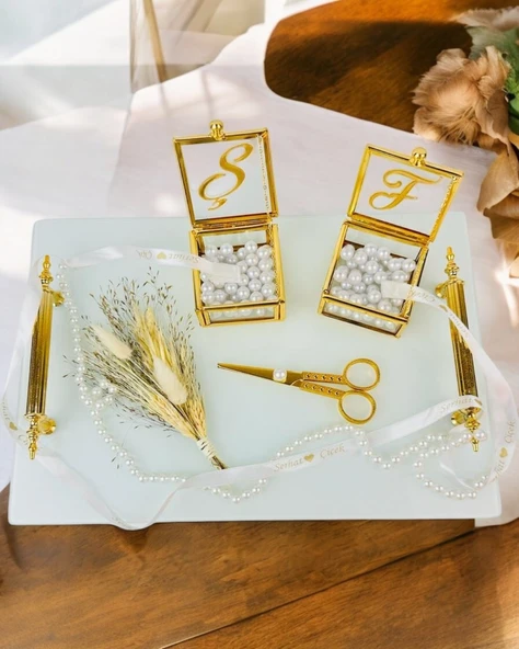 Promise Beyaz Söz Nişan Tepsisi  Siyah