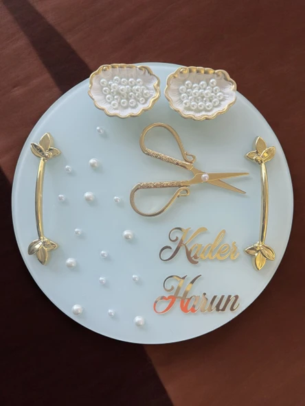 Beloved Gold Söz Tepsileri Beyaz