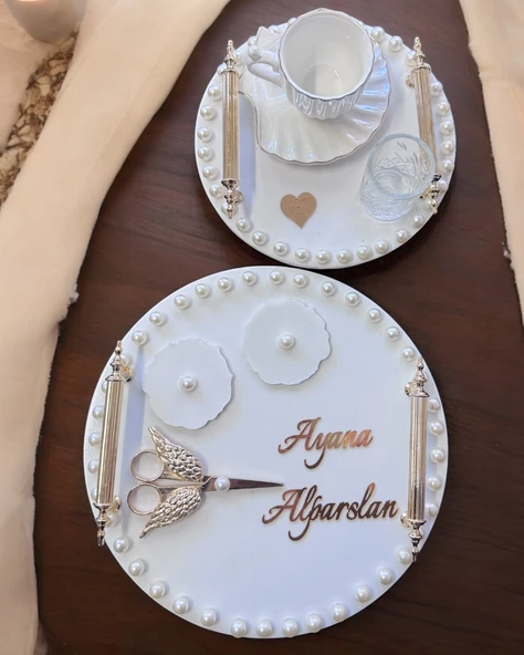 Heavenly Gold İncili Söz Nişan Tepsisi  BRONZ