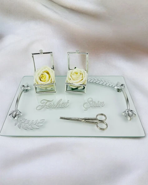 Admire Gümüş Nişan Tepsisi krem