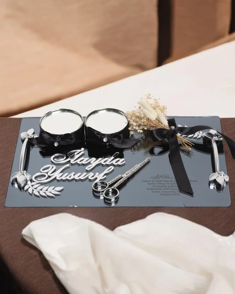 Harmony Gümüş Söz Yüzük Tepsisi Siyah ürün görseli