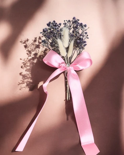 Bloom Doğal Cipso Tepsi Çiçeği  Pembe