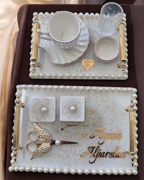 Unison Gold Söz Nişan Tepsisi  BRONZ - 2