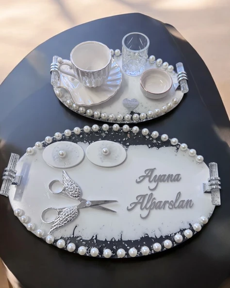 Jubilation Gümüş İncili Söz Nişan Tepsisi  gümüş