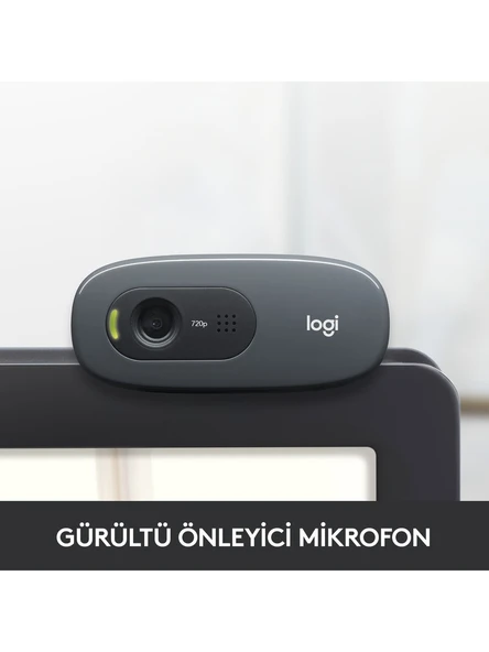 Logitech C270 HD 720p Mikrofonlu Web Kamerası - Siyah - 3