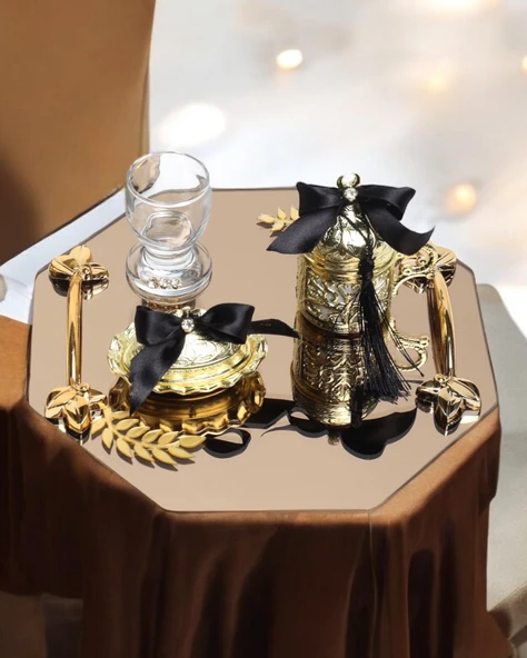 Affinity  Gold Söz Nişan Kahve Tepsisi  Siyah