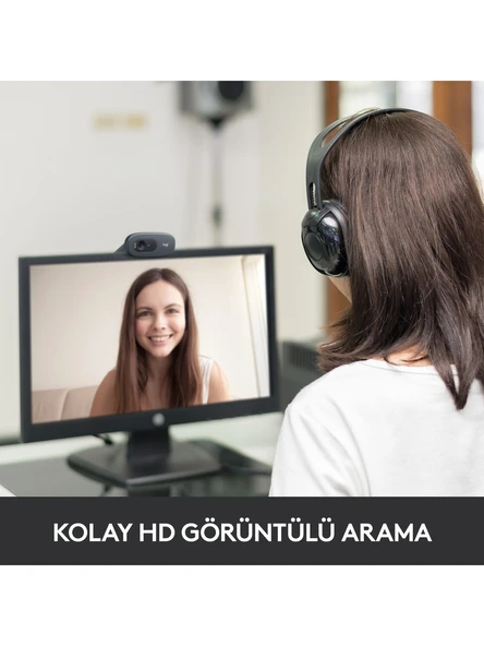 Logitech C270 HD 720p Mikrofonlu Web Kamerası - Siyah - 2