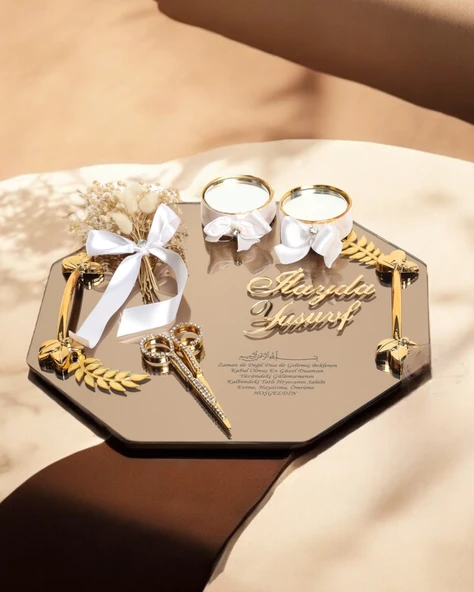 Affinity Söz Nişan Tepsisi Gold   Beyaz
