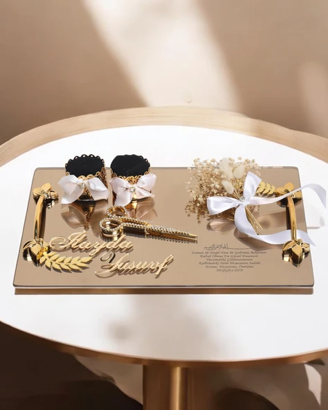 Harmony Gold Söz Nişan Tepsisi   Beyaz