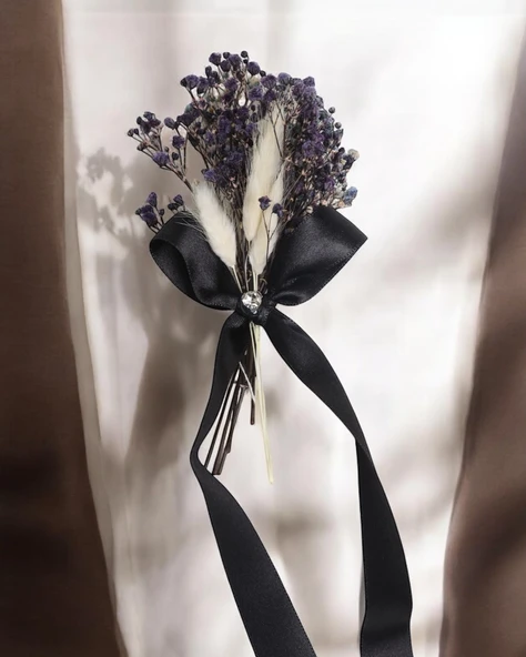 Bloom Doğal Cipso Tepsi Çiçeği  Siyah