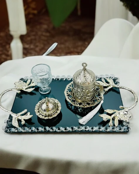 Serenity Söz Kahve Tepsisi  gümüş