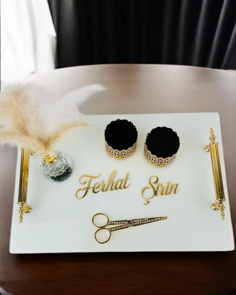 Promise Beyaz Söz Nişan Tepsisi  gold