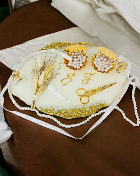 Spark Epoksi Söz Nişan Tepsisi Kırmızı