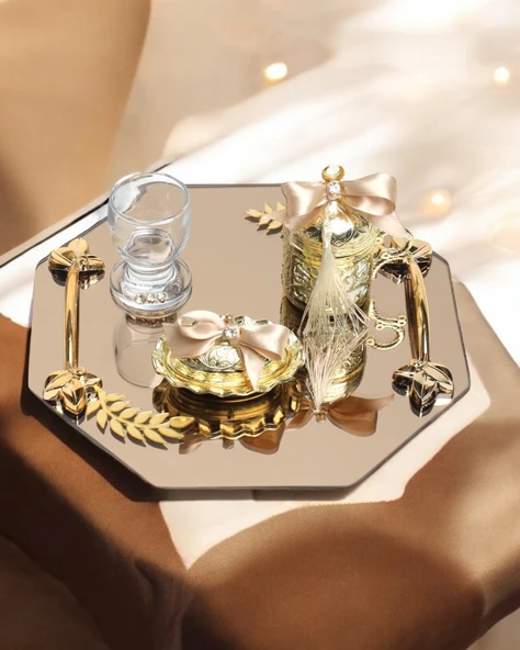 Affinity  Gold Söz Nişan Kahve Tepsisi  gold