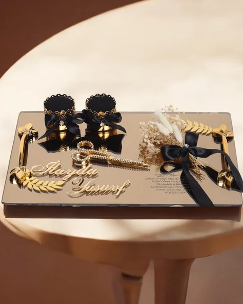 Harmony Gold Söz Nişan Tepsisi   Siyah