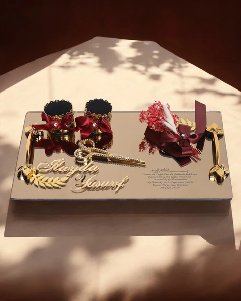 Harmony Gold Söz Nişan Tepsisi   Kırmızı