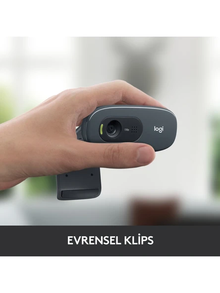 Logitech C270 HD 720p Mikrofonlu Web Kamerası - Siyah - 5