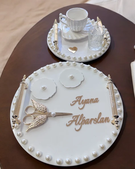 Heavenly Gold İncili Söz Nişan Tepsisi  BRONZ - 2