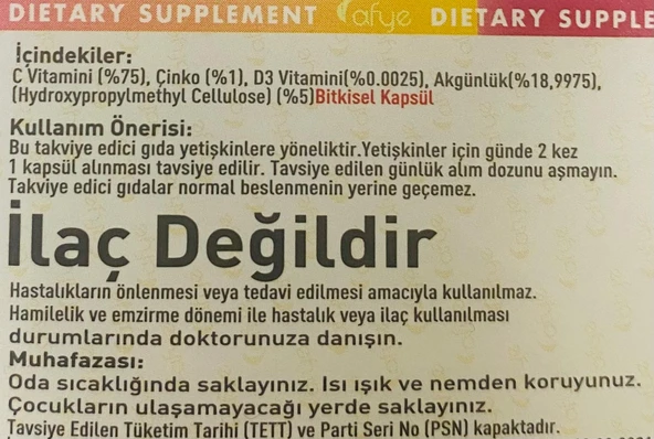 Afye Vitamin C Plus 1000 mg  (30 Kapsül) - 3