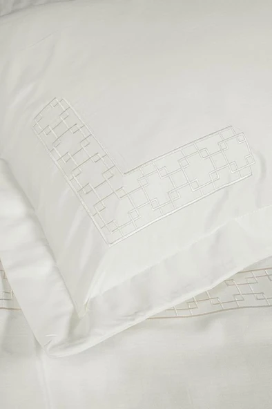 Cotton Box Brode Nakışlı Çift Kişilik Saten Nevresim Takımı Luxe Ekru - 3