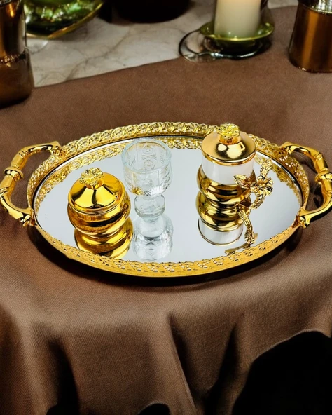 Togetherness Nişan Damat Kahve Tepsisi  krem