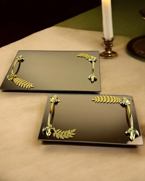 Wren Dekoratif Söz Nişan Tepsisi  gold