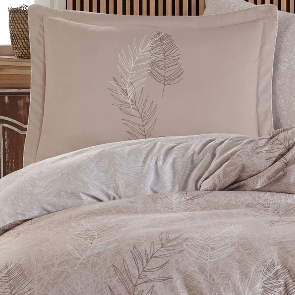 Hobby Çift Kişilik Saten Nevresim Fiona Krem - Resim 2