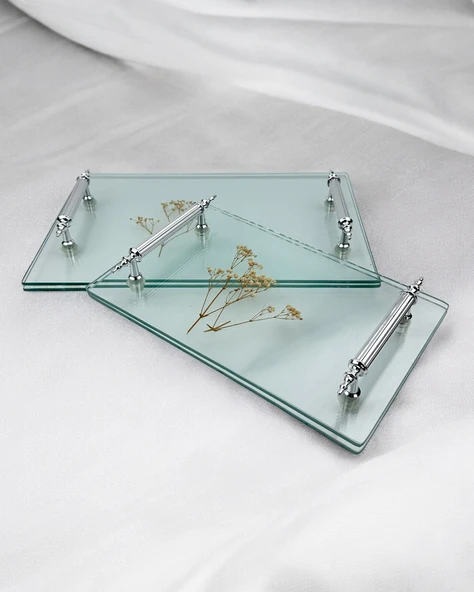 Marina Dekoratif Söz Nişan Tepsisi  gümüş