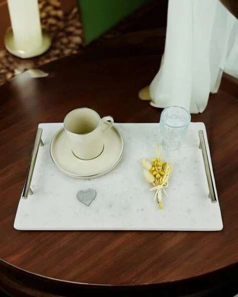 Gentle Damat Kahve Fincan Tepsisi  Siyah