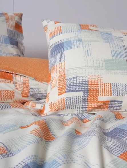 Cotton Box Flanel Nevresim Takımı Çift Kişilik Rina Kiremit - Resim 2