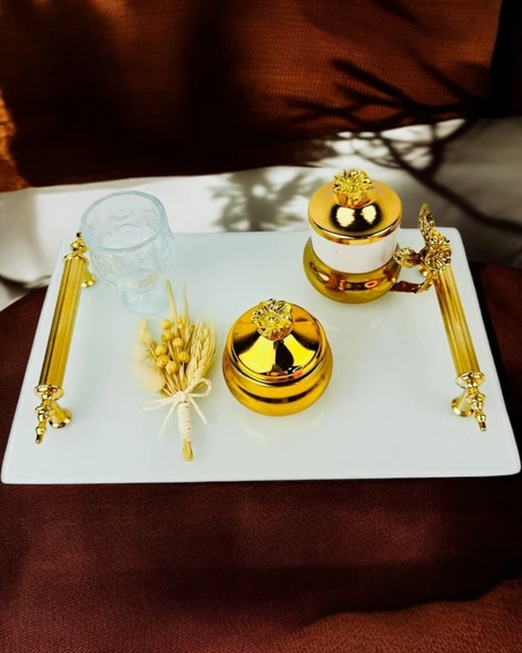 Promise Söz Nişan Kahve Tepsisi  gold