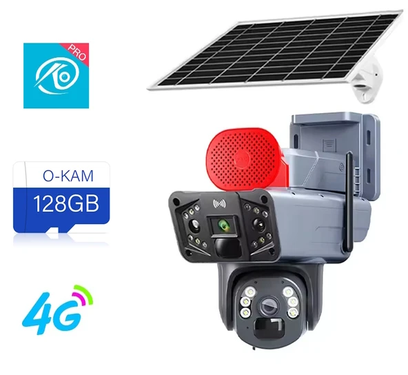 Ventus 128GB 4G Güneş Enerjili Dual Lens 6MP Sesli Görüşme Gece Görüş Akıllı Kamera O-Kam Pro Uygulama - 4