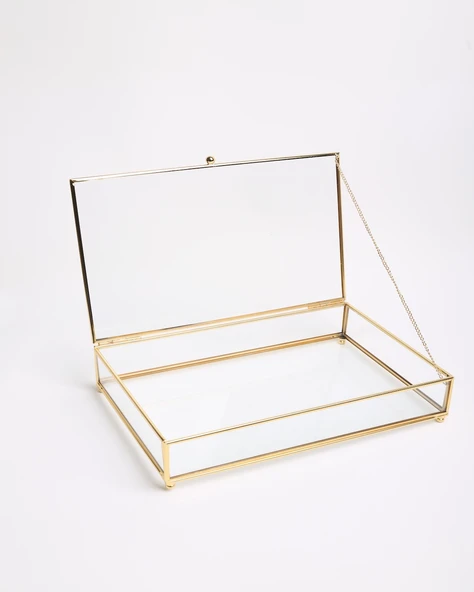 Amira Dekoratif Cam Kutu gold